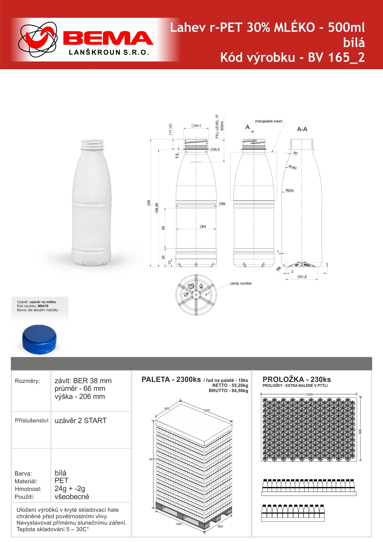 PET MLEKO 500ml-BÍLÁ BV  25-2-2025